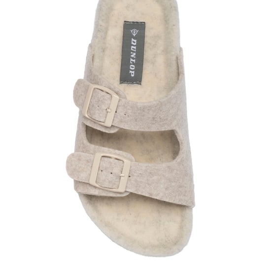 Zapatillas de casa de piel sintética para mujer con doble hebilla, abiertas en la punta, talla UK 3-8 - Image 3