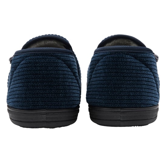 Zapatillas de Casa de Corte Córduroy para Hombre en Azul Marinos Forradas de Piel Sintética Talla UK 6-13 - Image 2