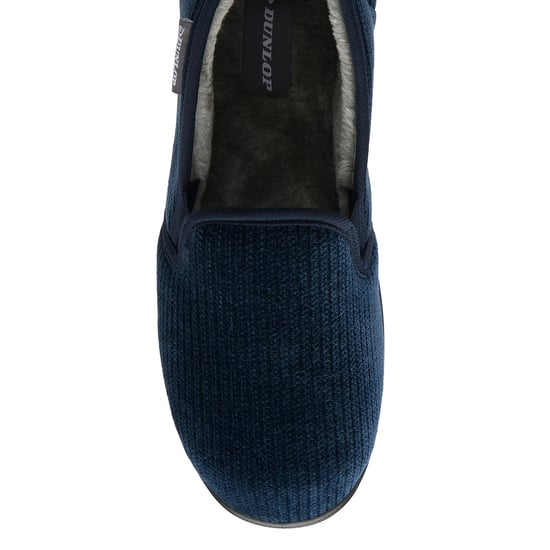 Zapatillas de Casa de Corte Córduroy para Hombre en Azul Marinos Forradas de Piel Sintética Talla UK 6-13 - Image 3