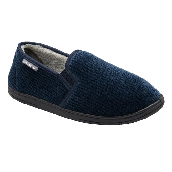 Zapatillas de Casa de Corte Córduroy para Hombre en Azul Marinos Forradas de Piel Sintética Talla UK 6-13 - Image 4