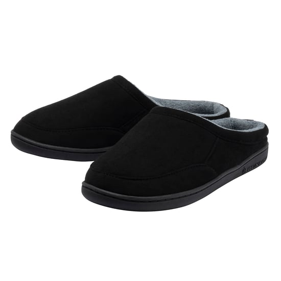 Zapatillas de casa de ante para hombre con forro de felpa negras, UK 7-13 - Image 1