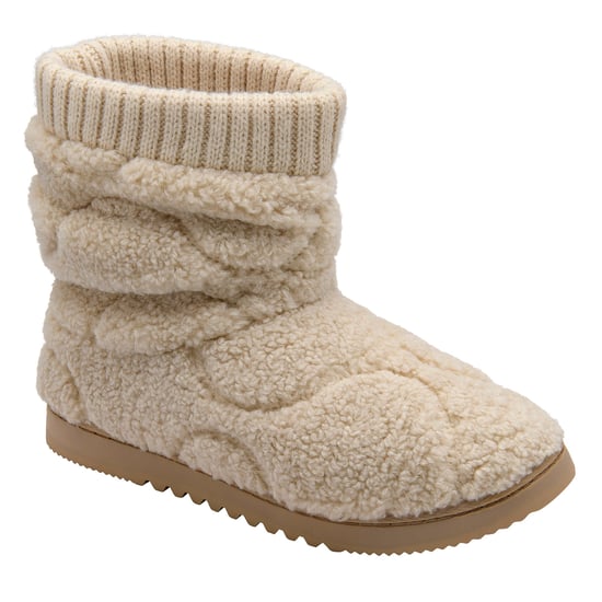 Zapatillas de casa de felpa teddy para mujer en color avena taupe, cálidas, UK 3-8 - Image 4