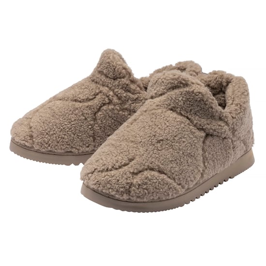 Zapatillas de casa de felpa Teddy para mujer color avena taupe cómodas UK 3-8 - Image 1