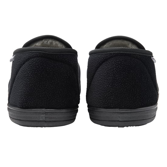 Zapatillas de casa texturizadas para hombre en negro, cerradas por detrás, acolchadas, talla UK 6-13 - Image 2