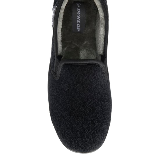 Zapatillas de casa texturizadas para hombre en negro, cerradas por detrás, acolchadas, talla UK 6-13 - Image 3