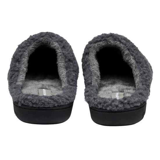 Zapatillas de casa de felpa Teddy para hombre, color carbón, sin respaldo, talla UK 7-13 - Image 2