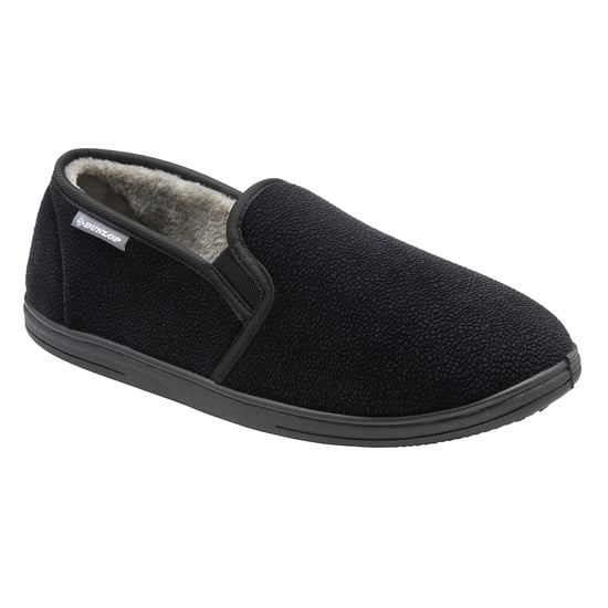 Zapatillas de casa texturizadas para hombre en negro, cerradas por detrás, acolchadas, talla UK 6-13 - Image 4