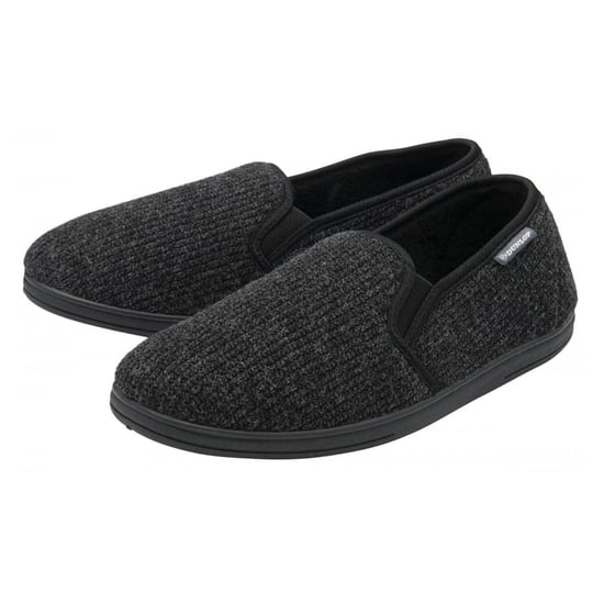 Zapatillas de Casa de Terciopelo para Hombre con Memoria Negra Reino Unido 7-12 - Image 1