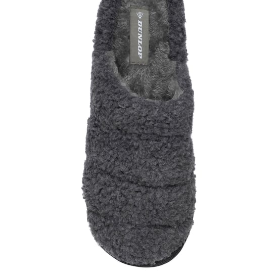 Zapatillas de casa de felpa Teddy para hombre, color carbón, sin respaldo, talla UK 7-13 - Image 3