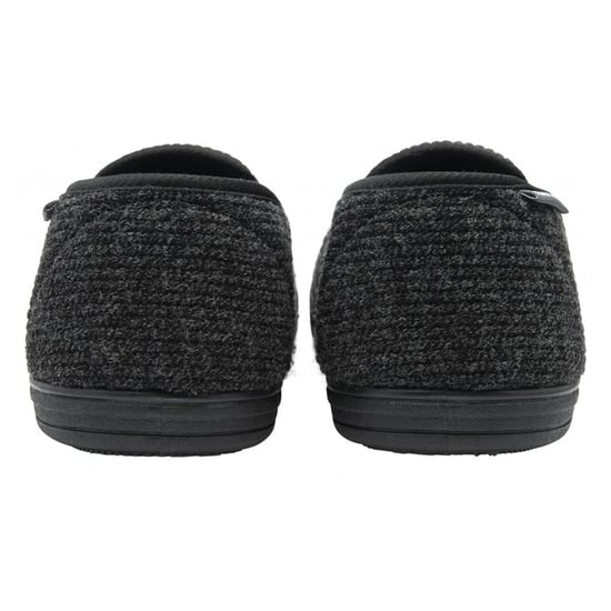 Zapatillas de Casa de Terciopelo para Hombre con Memoria Negra Reino Unido 7-12 - Image 2
