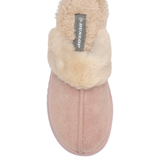 Zapatillas de casa de mujer con borde de piel sintética marrón rosa beige cálidas UK 3-8 - Image 3