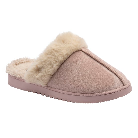 Zapatillas de casa de mujer con borde de piel sintética marrón rosa beige cálidas UK 3-8 - Image 4