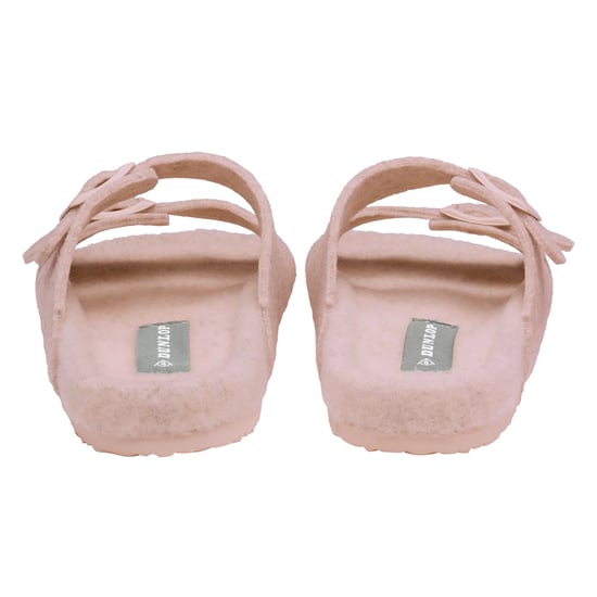 Zapatillas de casa de pelaje sintético para mujer con doble hebilla y punta abierta UK 3-8 - Image 2