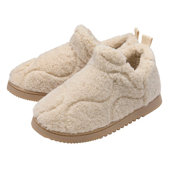 Zapatillas de casa de felpa teddy para mujer color avena topo cómodas UK 3-8 - Image 1