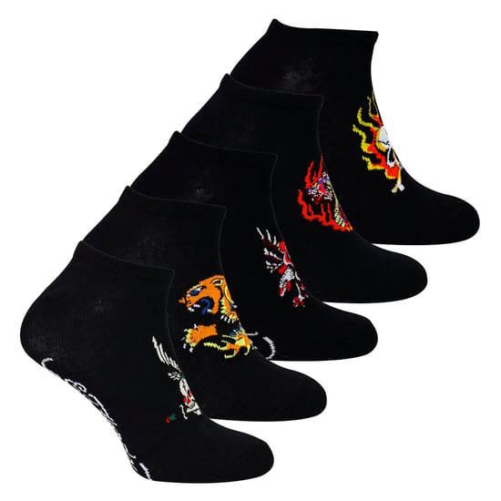 5 Pares de Calcetines Cortos para Hombre de Algodón Negro para Entrenador - Image 3