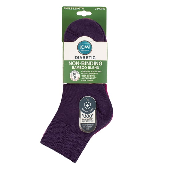 Paquete de 3 Calcetines Anchos de Bambú Unisex para Diabéticos Suaves Transpirables Ajuste Suave para Uso Diario - Image 2
