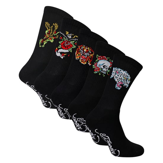 5 Pares de Calcetines Negros para Hombre tipo Crew Transpirables - Image 1