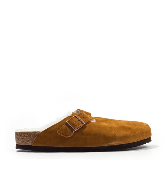 Birkenstock Boston Shearling Mink Slippers - Image 1