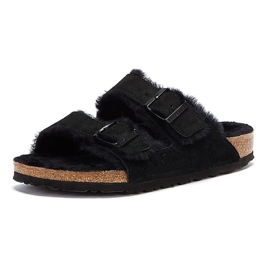 Birkenstock Arizona Fur Black Sandals - Image 3