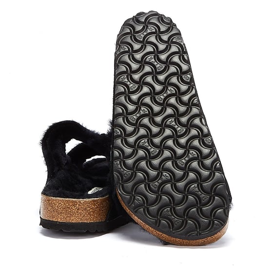 Birkenstock Arizona Fur Black Sandals - Image 4