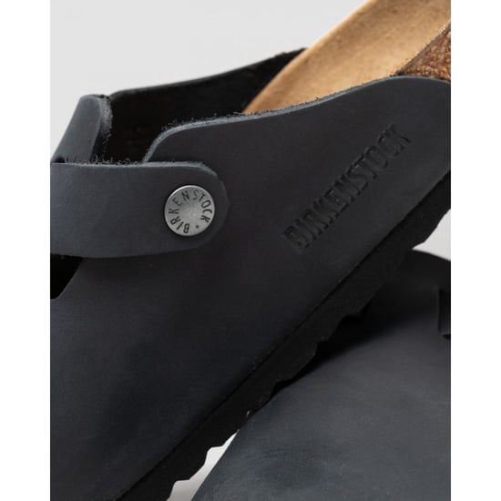 Men's Birkenstock Boston Leather Sandals in Black - Image 2