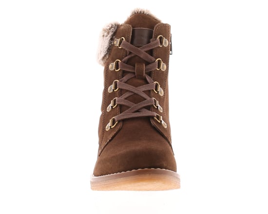Hush Puppies Womens Ankle Boots Florence Suede Leather Zip and Lace brown - Image 3
