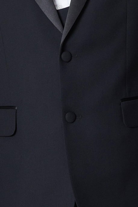 Tailored Fit Black Tuxedo Suit Jacket - Image 2