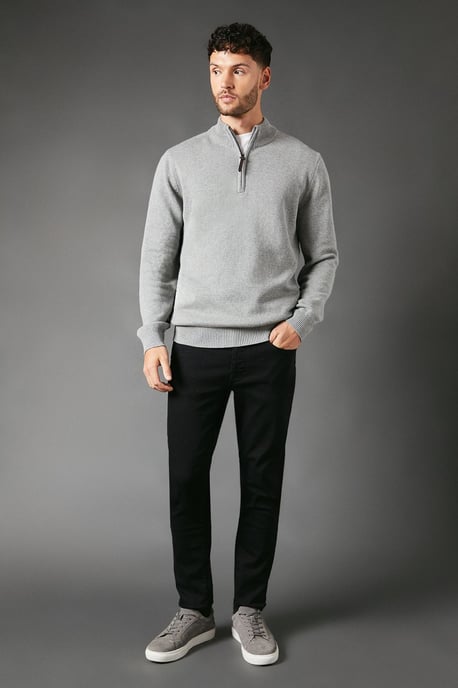 Premium Pure Cotton Half Zip Funnel Jumper - Image 4