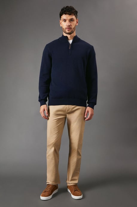 Premium Pure Cotton Half Zip Funnel Jumper - Image 2