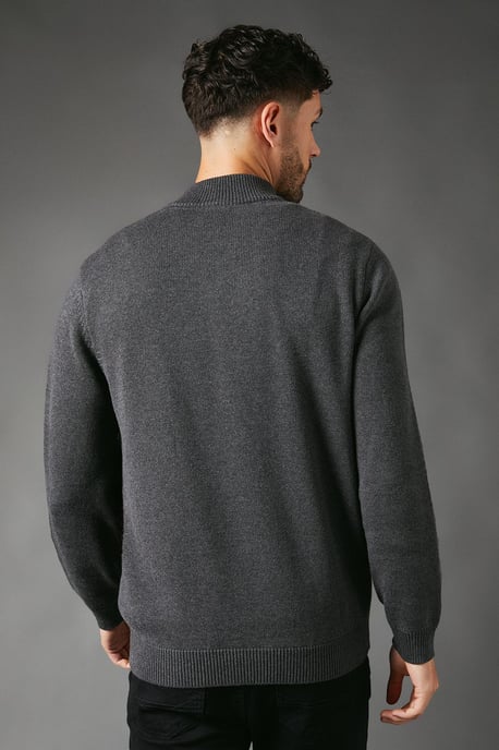 Premium Pure Cotton Half Zip Funnel Jumper - Image 3