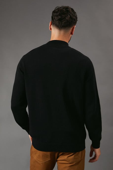 Premium Pure Cotton Half Zip Funnel Jumper - Image 3