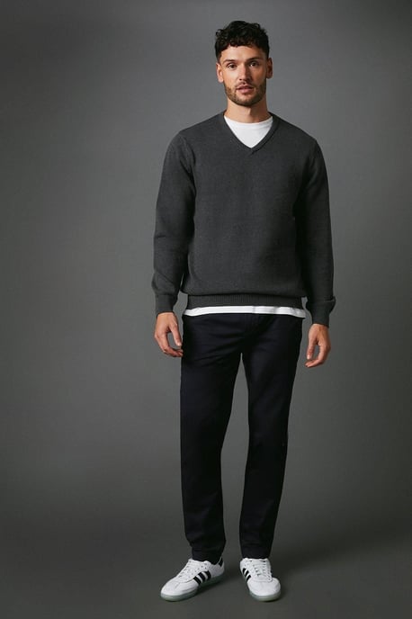 Premium Pure Cotton V-neck Jumper - Image 2