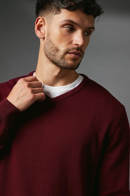 Premium Pure Cotton V-neck Jumper - Image 4