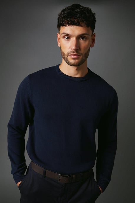 Premium Pure Cotton Crew Neck Jumper - Image 1