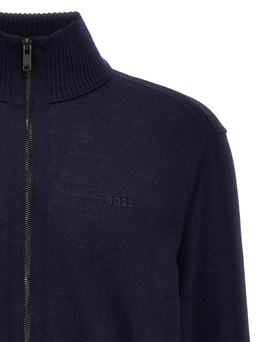 Cárdigan de Lana Azul Hugo Boss - Image 3