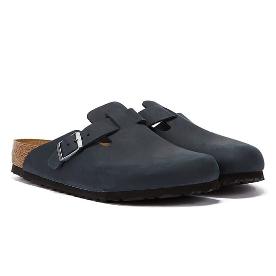 Birkenstock Boston Oiled Nubuck Black Clogs - Image 1
