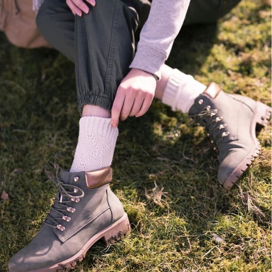 Calcetines de punto de lana para mujer, calcetines de invierno de punto acanalado grueso para uso al aire libre y de ocio - Carbón / Crema - Image 4