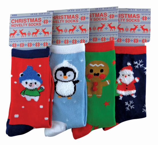 Niños/Niñas 4 Pack Calcetines Navidad Algodón 3 Tallas - Image 2