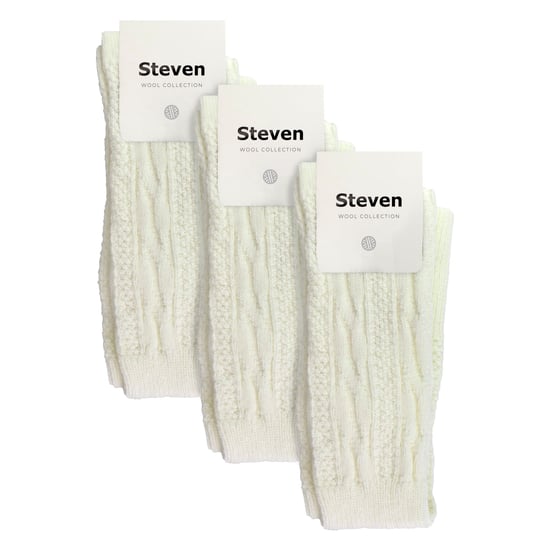 3 Pares de Calcetines de Lana Steven Extra Largos para Mujer - Crudo - Image 2
