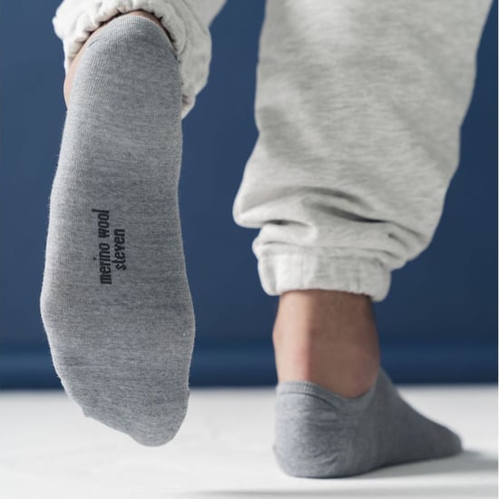 Steven - 3 Pares Multipack Calcetines Invisibles de Lana Merino para Hombre - Gris Claro - Image 3