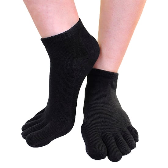 TOETOE - Calcetines de tobillo esenciales de algodón con control de humedad para hombres y mujeres - Negro - Image 3