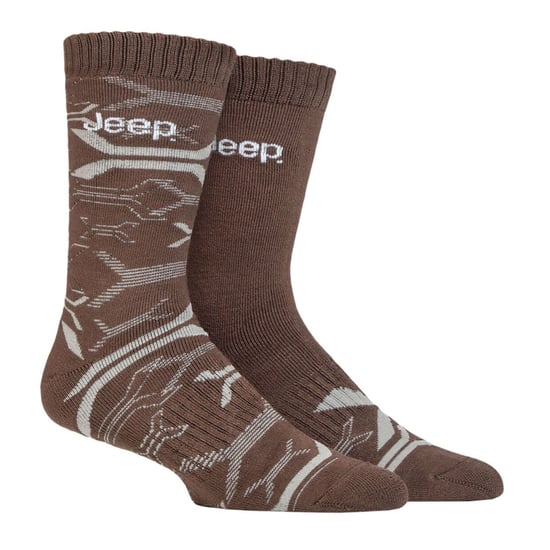 Calcetines para hombre Bamboo Work Boot | Jeep | Suaves y transpirables Calcetines gruesos acolchados para trabajo pesado, Calcetines de punto estilo acanalado para caminar - Caqui / Piedra - Image 3
