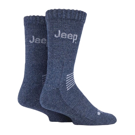 Calcetines de lana para hombre | Jeep | Calcetines térmicos gruesos de trabajo Mens 6-11 Heavy Duty, Crew Cushioned Outdoor Socks with Arch Support - Navy / Grey - Image 3