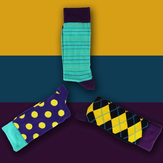 HS by Happy Socks - Pack de 3 Calcetines de Vestir Divertidos - Argyle (Morado) - Image 3