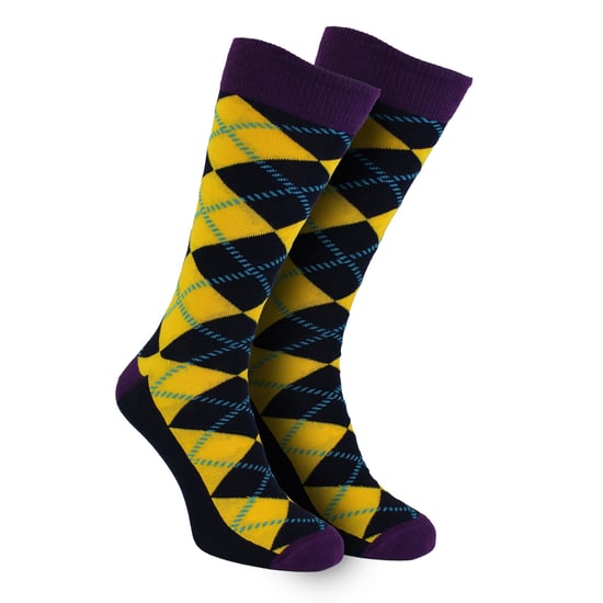 HS by Happy Socks - Pack de 3 Calcetines de Vestir Divertidos - Argyle (Morado) - Image 4