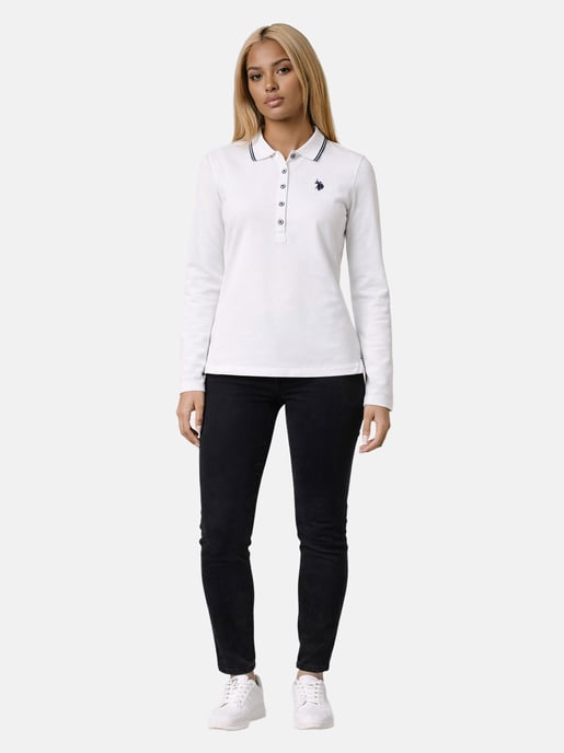 Polo de manga larga para mujer U.S. Polo Assn. con elastano - Image 1