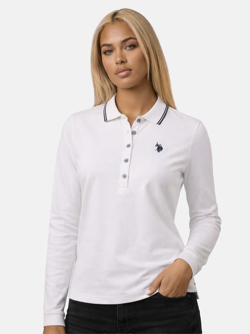 Polo de manga larga para mujer U.S. Polo Assn. con elastano - Image 2