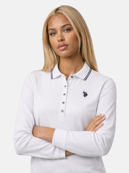 Polo de manga larga para mujer U.S. Polo Assn. con elastano - Image 3