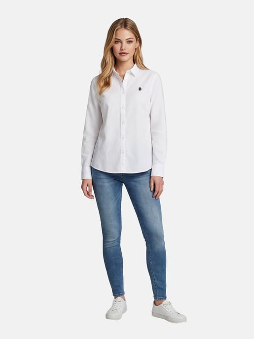 Camisa de lino para mujer U.S. Polo Assn. de mezcla lino y algodón - Image 4