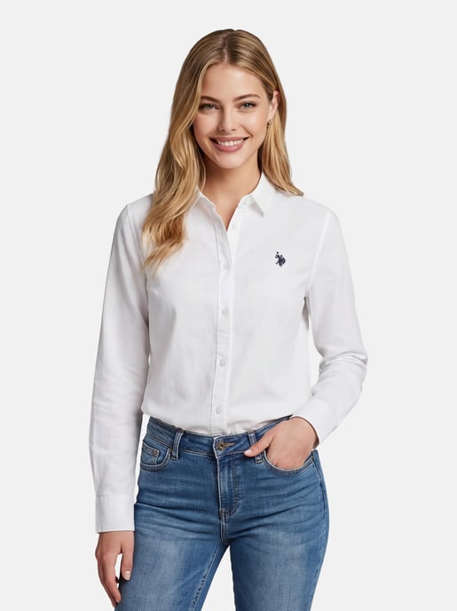 Camisa de lino para mujer U.S. Polo Assn. de mezcla lino y algodón - Image 5